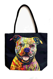 Techno Jute Pit Bull Tote Bag